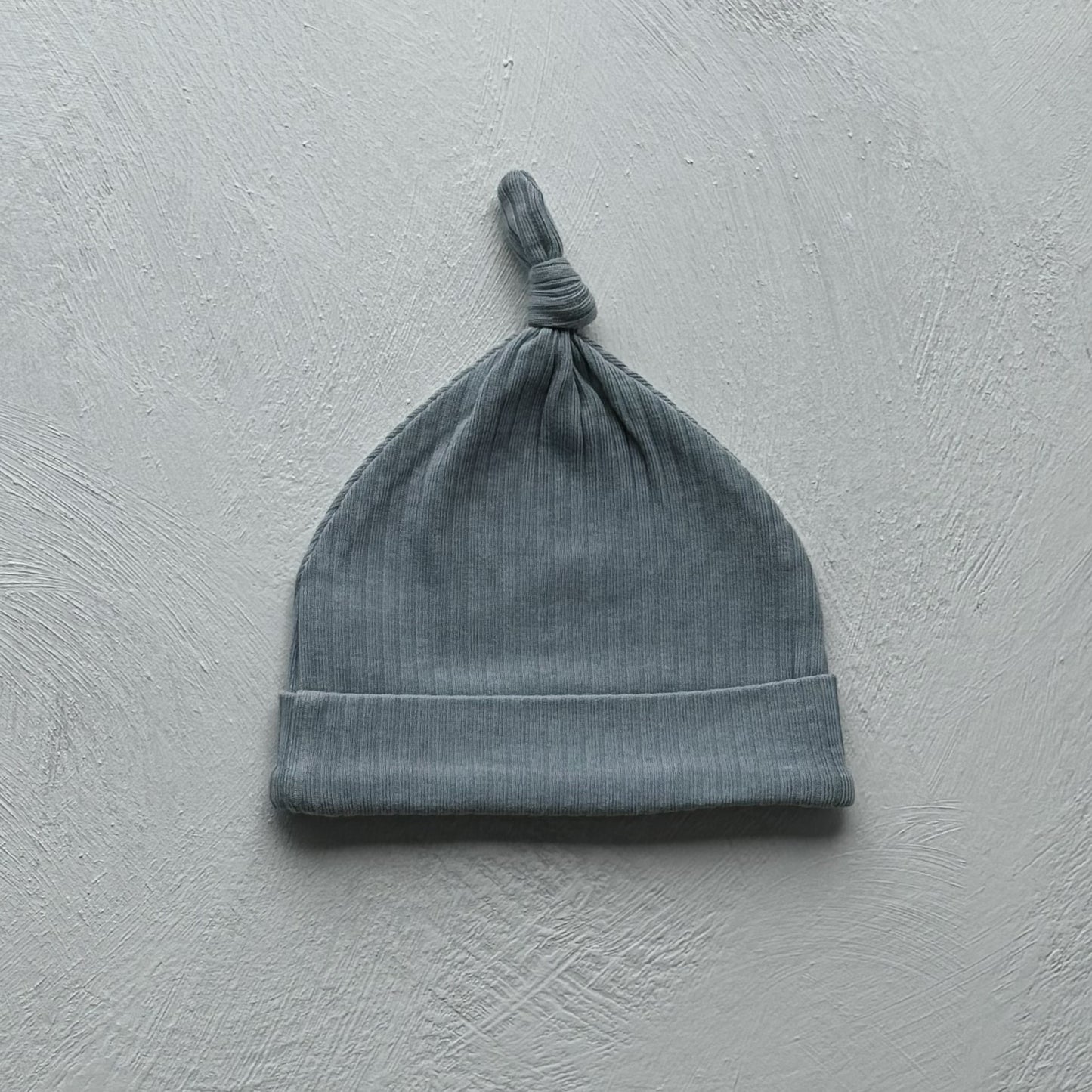 Organic Ribbed Beanie - Bluebell
