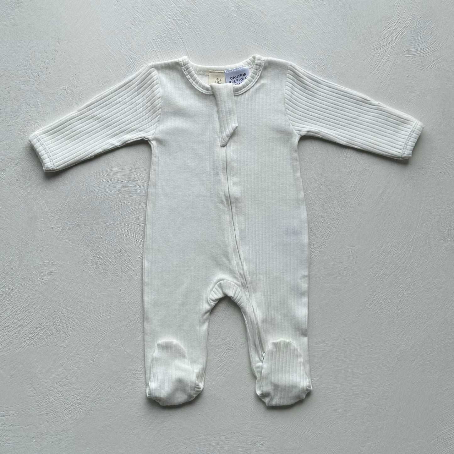 Organic Ribbed Romper - Snowflake