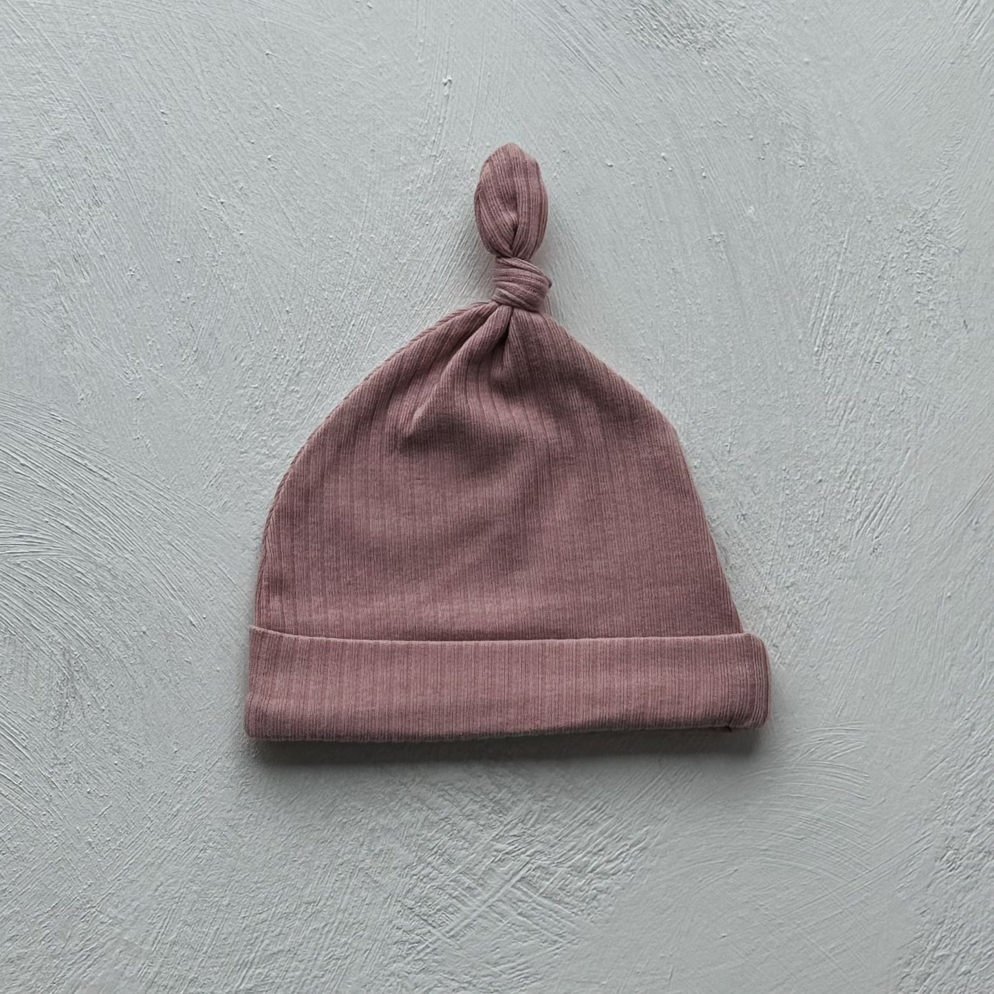 Organic Ribbed Beanie - Rose