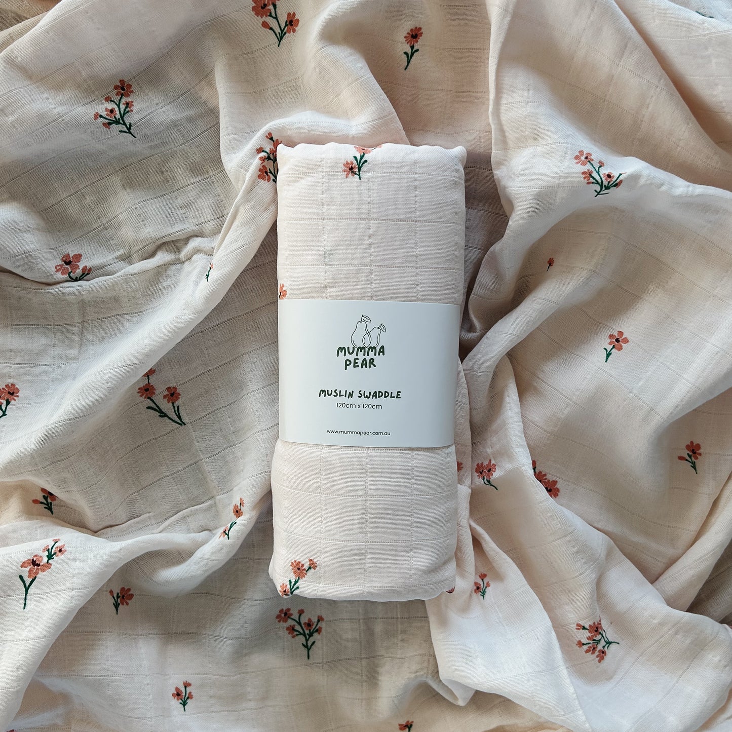 Organic Cotton Swaddle - Cherry Blossom
