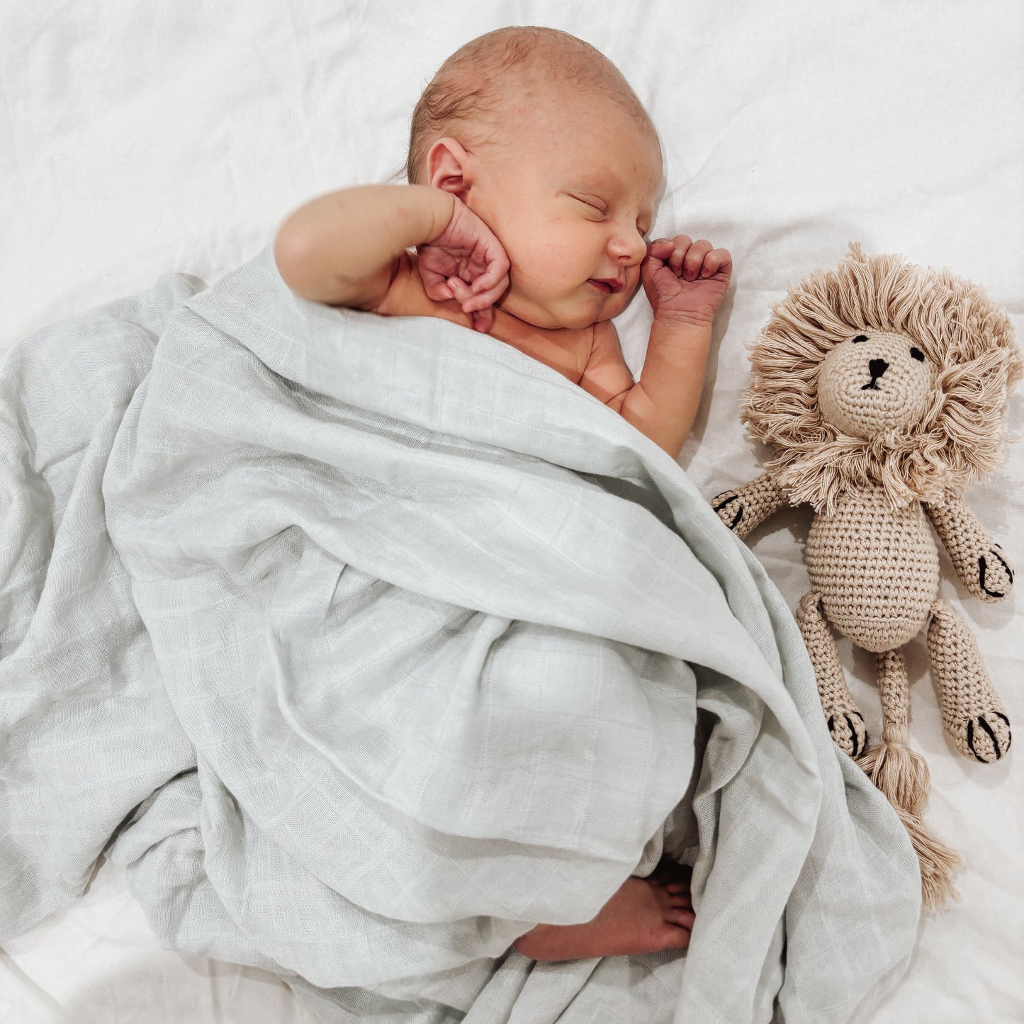 Bamboo Cotton Swaddle - Duck Egg