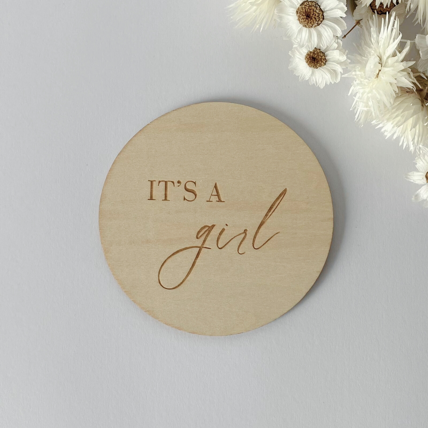 Gender Reveal Announcement Plaque - Girl