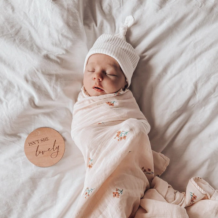 Organic Cotton Swaddle - Cherry Blossom