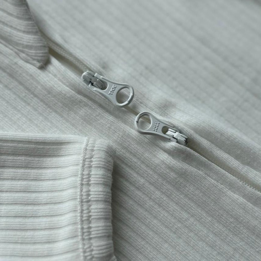 Organic Ribbed Romper - Snowflake