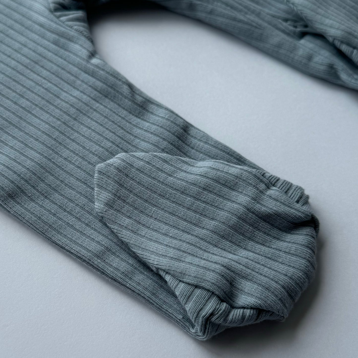 Organic Ribbed Romper - Bluebell