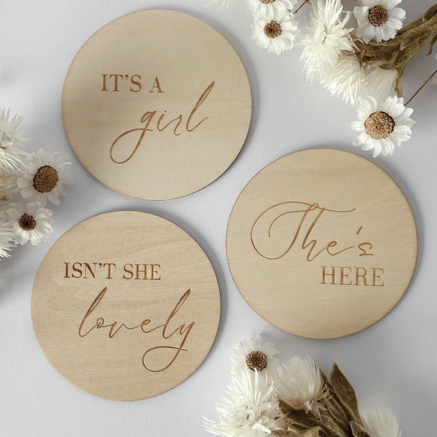 Gender Reveal Announcement Plaque - Girl