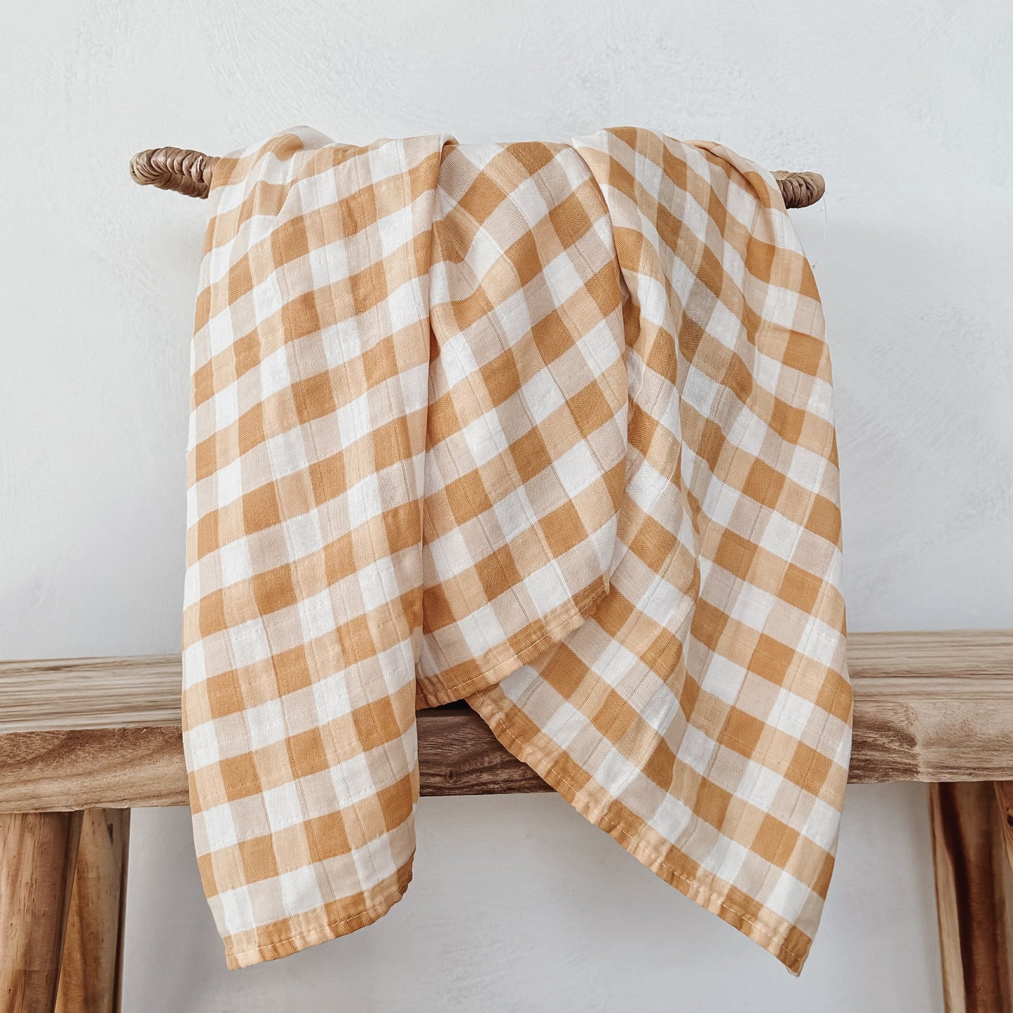 Organic Cotton Swaddle - Honey Gingham