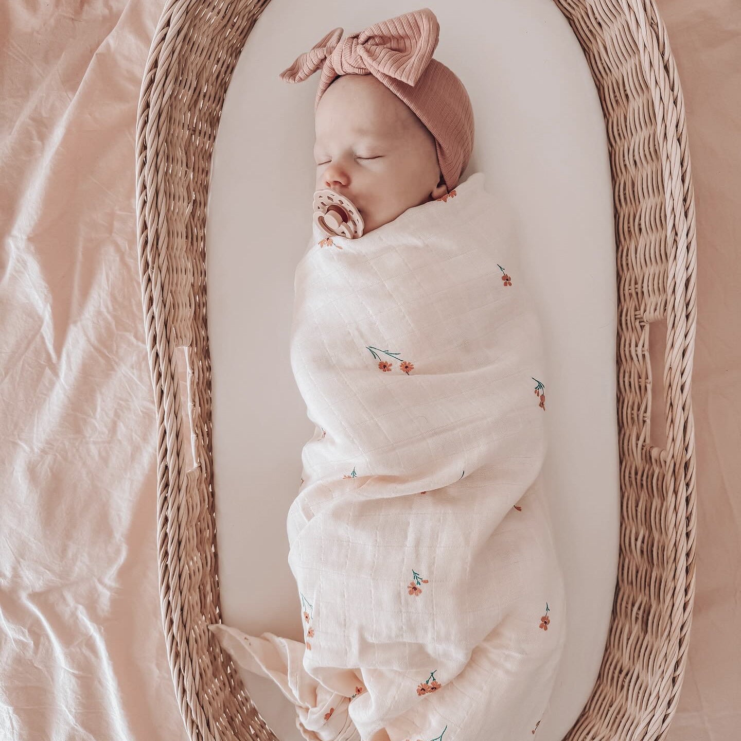 Organic Ribbed Headband - Rose